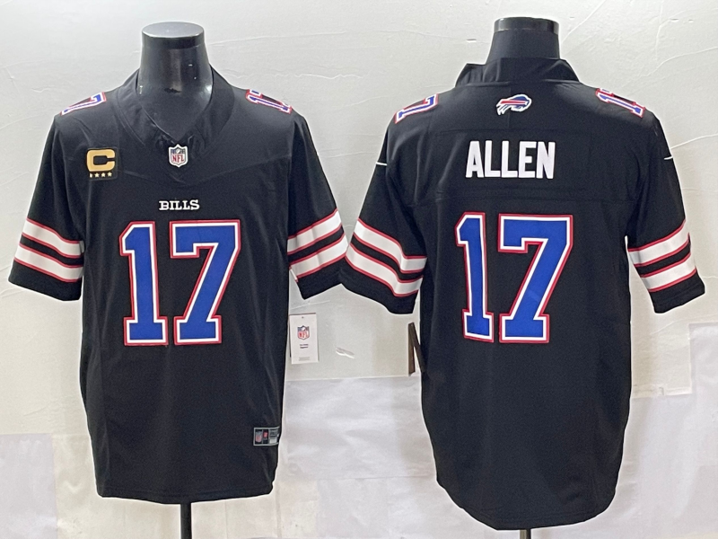 Men 2025 Buffalo Bills 17 Allen Black Nike Limited NFL Jersey style 001